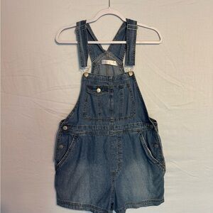 Blue Denim Short Overalls Large